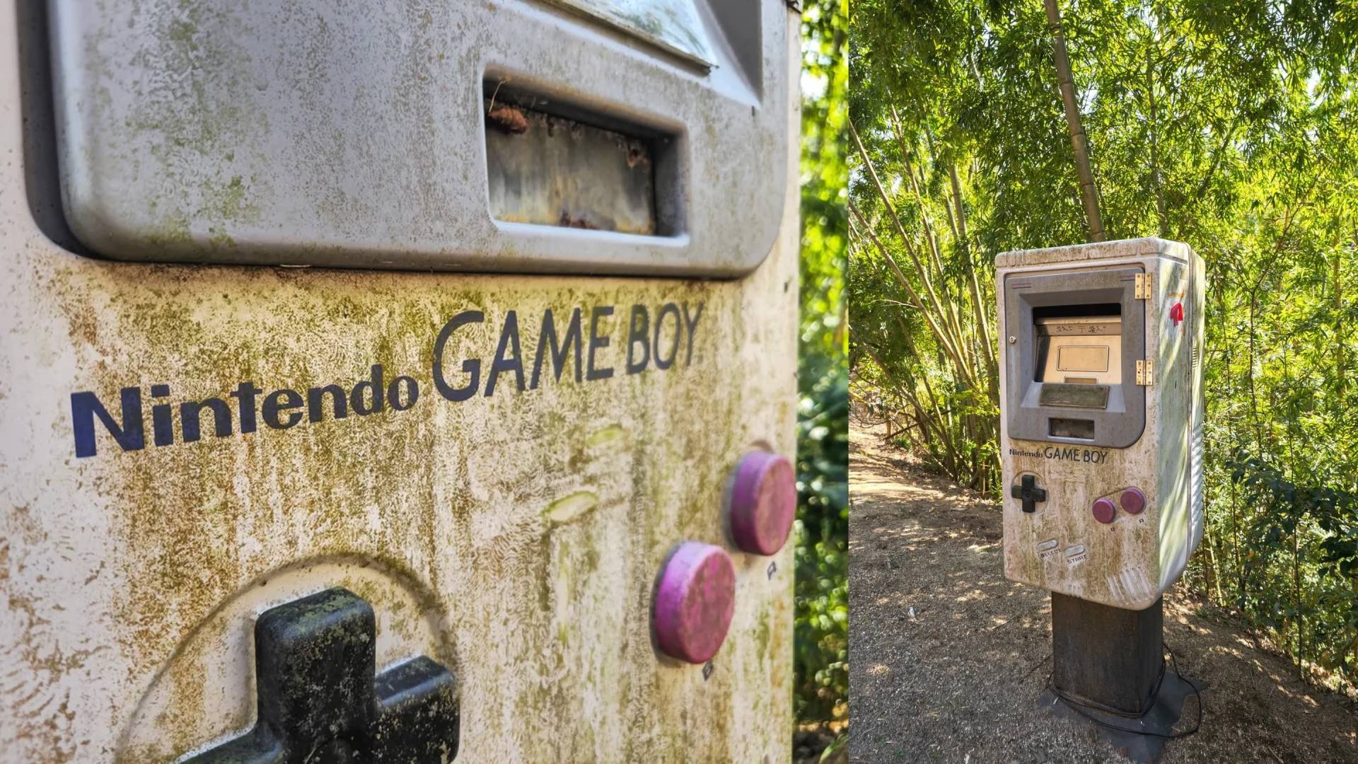 Nintendo-Fans finden mitten im Wald riesigen Game Boy-Kiosk, der aussieht wie ein Schrein – "Was ist deine Weisheit, alter Game Boy des Waldes?"