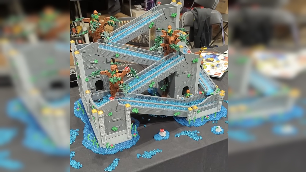Cleverer LEGO-Baumeister baut nahezu perfekten Zimmerbrunnen mit tausenden Kristallteilchen statt Wasser – sieht fantastisch aus und plätschert sogar