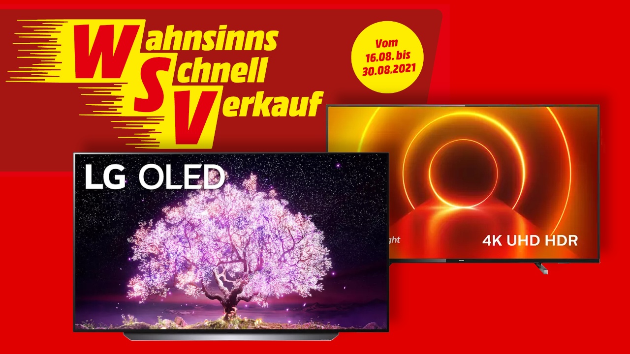 MediaMarkt – Bis zu 300€ Rabatt auf 4K-TVs, 65 Zoll LG OLED C17 im Angebot