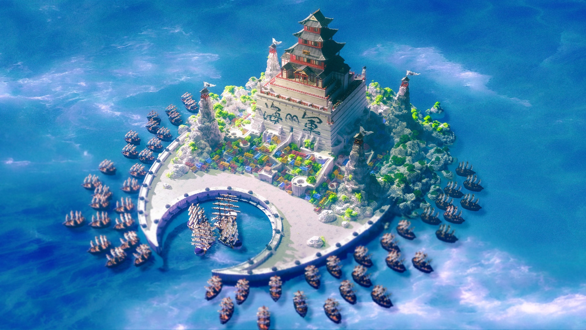 "Wie aus dem Anime": One Piece-Fan baut mit 1.187.773 digitalen Blöcken das Marineford nach und Fans verwechseln es mit einem Anime-Screenshot
