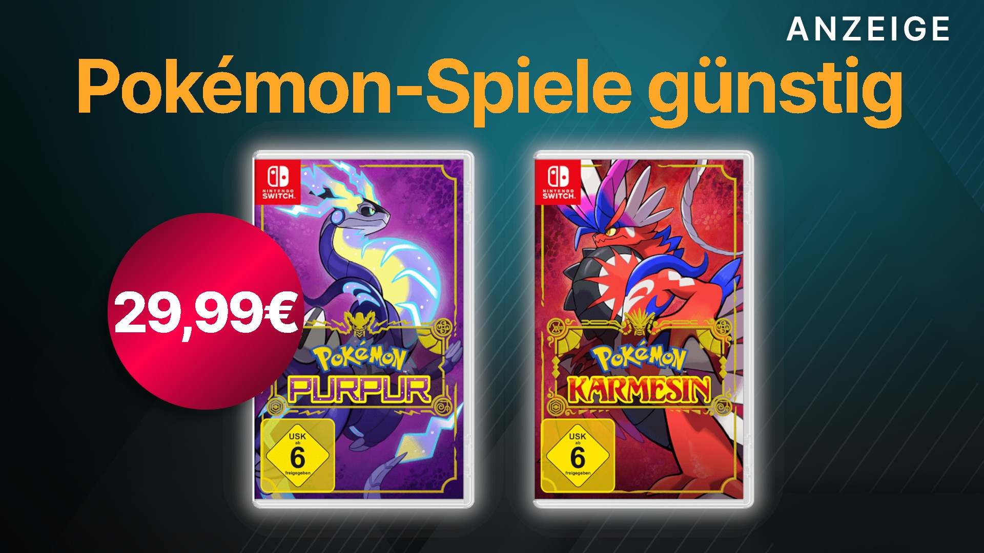 Nur noch heute: Pokémon Purpur für für Switch Karmesin 29,99€ & Nintendo im Angebot