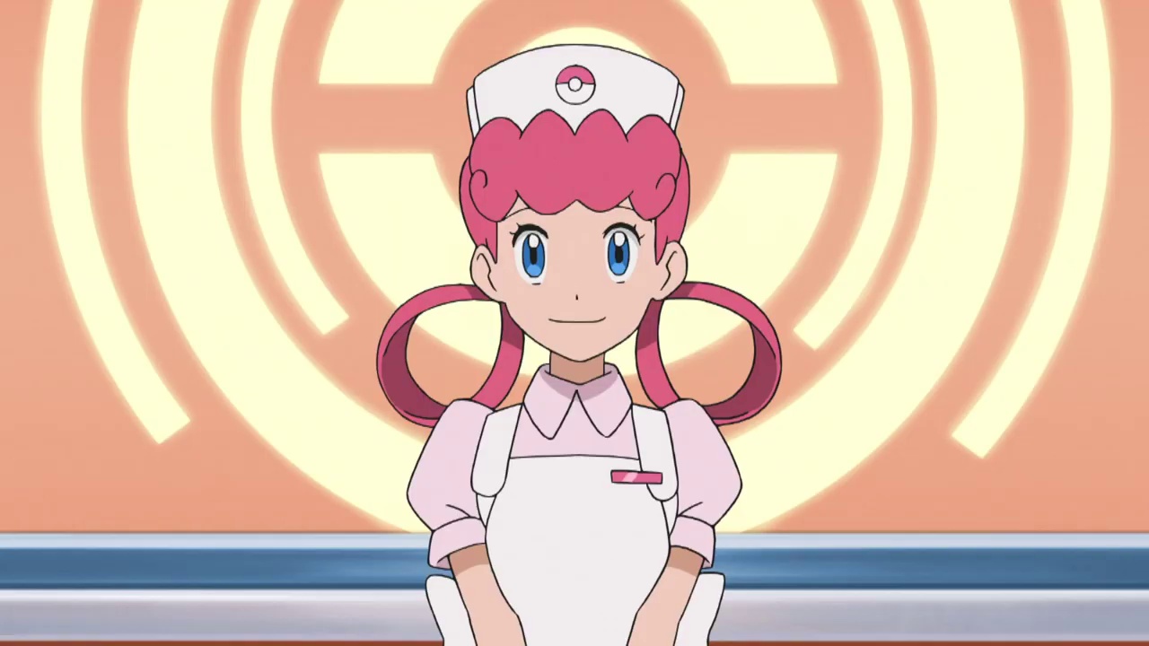 Pokémon Wind und Welle: Wenn ihr den Trailer bei Minute 1:48 anhaltet, könnt ihr den neuen Look von Schwester Joy sehen