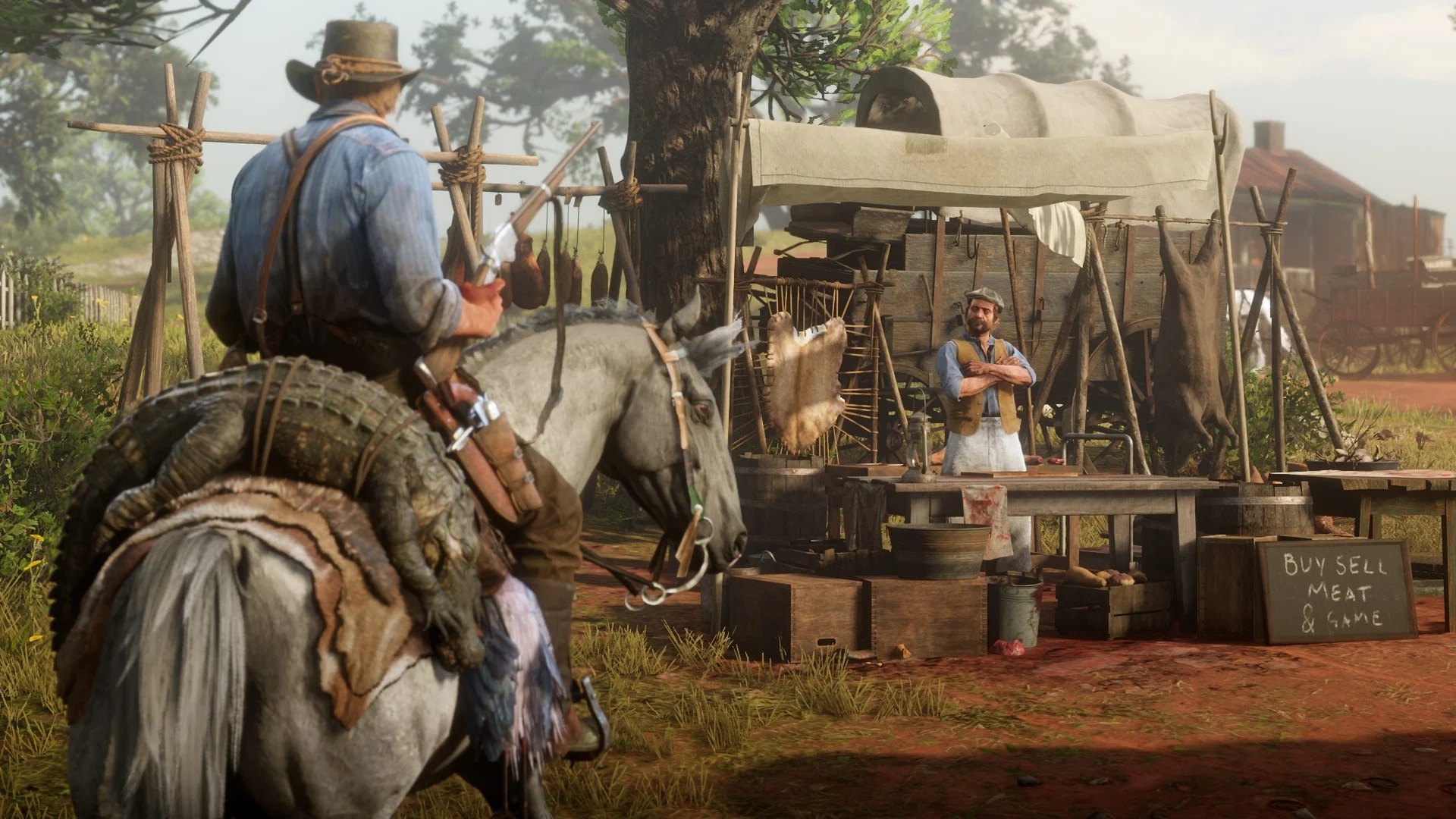 "Darum sind Pferde im Camp nicht erlaubt" - Red Dead Redemption 2-Fan erwischt Gaul bei ziemlich unappetitlicher Aktion