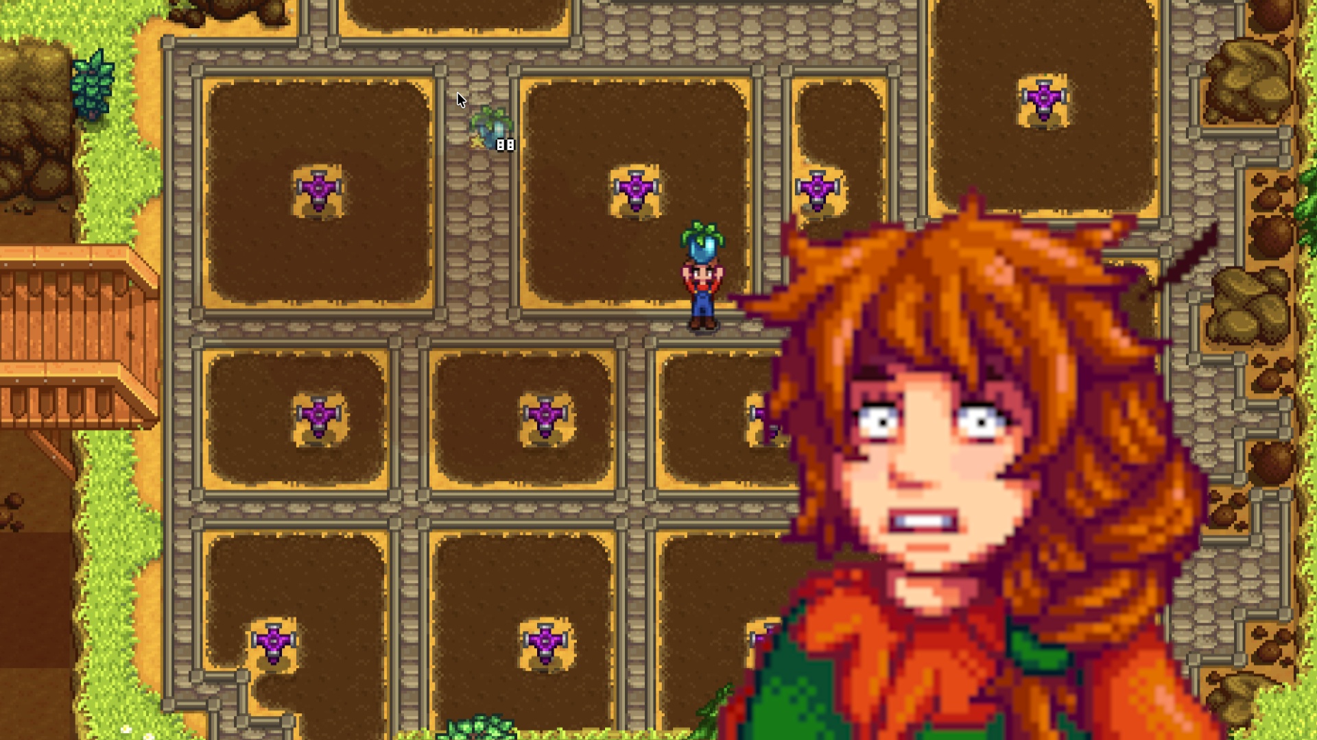 Stardew Valley-Fan baut den Steinbruch mit 16 Iridium-Sprinklern aufwendig zu großem Beet aus und stellt dann erst fest: Man kann da gar nix anpflanzen