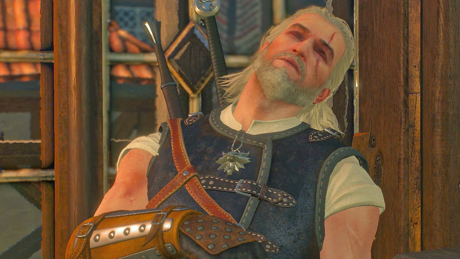 The Witcher 3: Geralt kann ein richtig mieses Suff-Tattoo aus dem Vorgänger mitnehmen