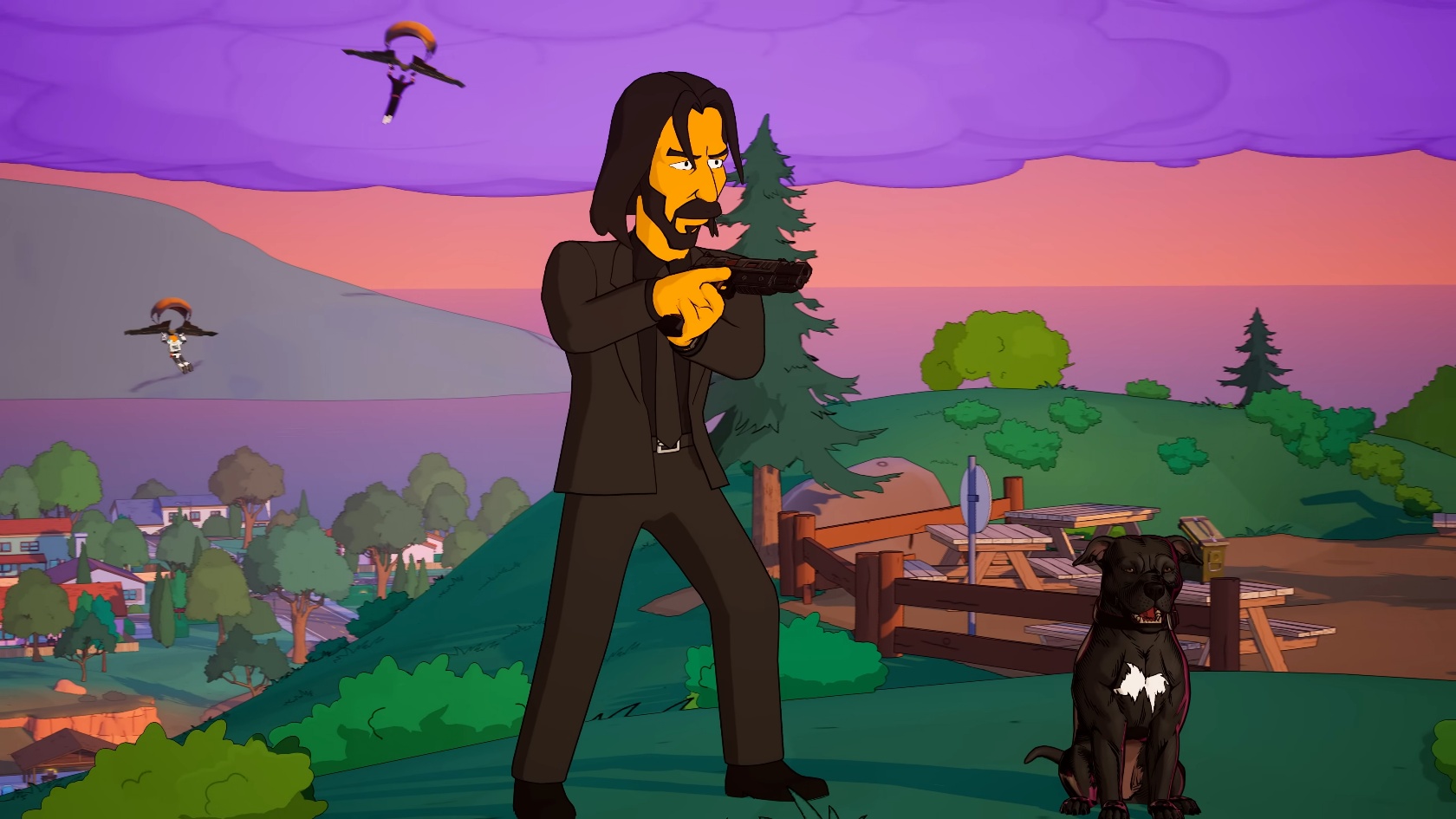 Die Simpsons kehren zu Fortnite zurück und bringen John Wick mit